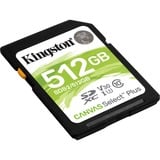 Kingston Canvas Select Plus SDXC 512 GB geheugenkaart Zwart, SDS2/512GB, Class 10 UHS-I U3