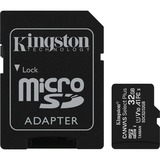 Kingston Canvas Select Plus microSD 32 GB geheugenkaart Zwart, SDCS2/32GB, Class 10 UHS-I A1, Incl. Adapter