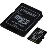 Kingston Canvas Select Plus microSD Card 128 GB geheugenkaart Zwart, SDCS2/128GB, Class 10 UHS-I A1, Incl. Adapter