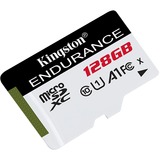 Kingston High Endurance 128 GB microSDXC geheugenkaart Wit/zwart, UHS-I (U1), Class 10, A1