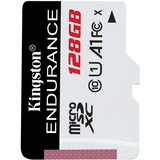 Kingston High Endurance 128 GB microSDXC geheugenkaart Wit/zwart, UHS-I (U1), Class 10, A1