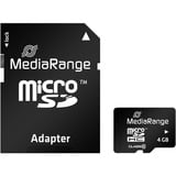 MediaRange microSDHC 4 GB geheugenkaart Zwart, Class 10, incl. SD-Adapter