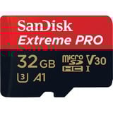 SanDisk Extreme PRO microSDHC 32 GB geheugenkaart UHS-I U3, Class 10, V30, A1, Incl. SD Adapter
