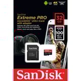 SanDisk Extreme PRO microSDHC 32 GB geheugenkaart UHS-I U3, Class 10, V30, A1, Incl. SD Adapter