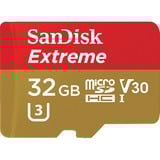 SanDisk Extreme microSDHC 32 GB  geheugenkaart UHS-I U3, Class 10, V30, A2, incl. Adapter