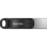 SanDisk iXpand Go 128 GB usb-stick Zwart/zilver, USB-A 3.2 Gen 1, Apple Lightning Connector