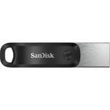 SanDisk iXpand Go 256 GB usb-stick Zwart/zilver, USB-A 3.2 Gen 1, Apple Lightning Connector