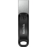 SanDisk iXpand Go 256 GB usb-stick Zwart/zilver, USB-A 3.2 Gen 1, Apple Lightning Connector