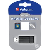 Verbatim PinStripe USB Drive 8 GB usb-stick Zwart, USB 2.0