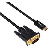 Club 3D Actieve USB-C naar VGA kabel Zwart, 5 meter