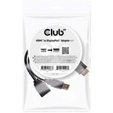 Club 3D HDMI naar DisplayPort adapter Zwart, 0,18 meter