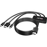 Club 3D Multiport > HDMI adapter 2 meter, 4K 60 Hz, USB-C + HDMI + Mini-DisplayPort naar HDMI