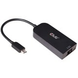 Club 3D USB-C 3.2 Gen 1 naar 2.5Gb-LAN Ethernet adapter Zwart, 0,16 meter