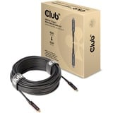 Club 3D USB-C Gen 2 Active Optical A/V Unidirectional M/M kabel Zwart, 20 meter