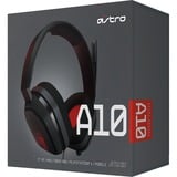 ASTRO Gaming A10 headset over-ear gaming headset Zwart/rood, Pc, PlayStation 4, Xbox One