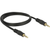 DeLOCK 3,5 mm male naar 3.5 mm male, 1 m kabel Zwart