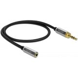 DeLOCK Stereo Jack 3,5 mm 3-Pin male > female verlengkabel Zwart, 0,5 meter