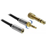 DeLOCK Stereo Jack 3,5 mm 3-Pin male > female verlengkabel Zwart, 0,5 meter