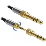 DeLOCK Stereo Jack 3,5 mm 3-Pin male > female verlengkabel Zwart, 1 meter