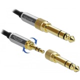 DeLOCK Stereo Jack 3,5 mm 3-Pin male > female verlengkabel Zwart, 1 meter