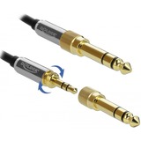 DeLOCK Stereo Jack 3,5 mm 3-Pin male > female verlengkabel Zwart, 5 meter