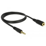 DeLOCK Stereo Jack 3,5 mm 5-Pin (male) > 3,5 mm 5-Pin (female) kabel Zwart, 1 meter