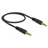DeLOCK Stereo Jack 3,5 mm 5-Pin (male) > 3,5 mm 5-Pin (male) kabel Zwart, 0,5 meter