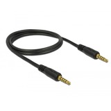 DeLOCK Stereo Jack 3,5 mm 5-Pin (male) > 3,5 mm 5-Pin (male) kabel Zwart, 1 meter