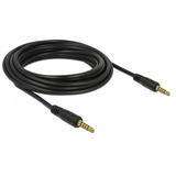 DeLOCK Stereo Jack 3,5 mm 5-Pin (male) > 3,5 mm 5-Pin (male) kabel Zwart, 5 meter