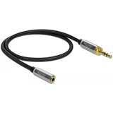 DeLOCK Stereo Jack verlengkabel 3,5 mm 3 Pin mannelijk > vrouwelijk Zwart