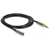 DeLOCK Stereo Jack verlengkabel 3,5 mm 3 Pin mannelijk > vrouwelijk Zwart