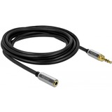 DeLOCK Stereo Jack verlengkabel 3,5 mm 3 Pin mannelijk > vrouwelijk Zwart