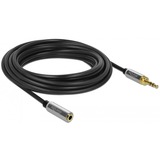 DeLOCK Stereo Jack verlengkabel 3,5 mm 3 Pin mannelijk > vrouwelijk Zwart