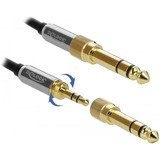 DeLOCK Stereokabel 3,5 mm 3 Pin-stekker > 3,5 mm 3 Pin-stekker Zwart