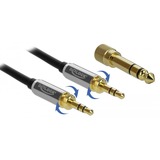 DeLOCK Stereokabel 3,5 mm 3 Pin-stekker > 3,5 mm 3 Pin-stekker Zwart