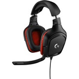Logitech G332 Wired Gaming Headset Zwart/rood, PC, PlayStation 4 / 5, Xbox One (Series X|S), Nintendo Switch, Mobile