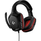 Logitech G332 Wired  over-ear gaming headset Zwart/rood, PC, PlayStation 4 / 5, Xbox One (Series X|S), Nintendo Switch, Mobile