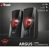 Trust GXT 610 Argus Illuminated 2.0 Speaker Set luidspreker Zwart, 23737