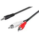 goobay 3,5 mm jack naar 2x stereo RCA (Tulp) kabel Zwart, 10 meter