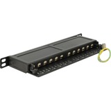 DeLOCK 10" patchpaneel 12 Port Cat.6A 0.5 U Zwart