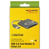 DeLOCK USB 3.0 kaartlezer voor CFast 2.0-geheugenkaarten Antraciet