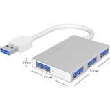 ICY BOX IB-Hub1402 usb-hub Zilver, 4 Port USB 3.0