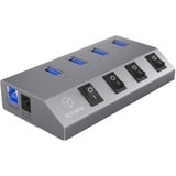 ICY BOX IB-Hub1405 usb-hub Zilver