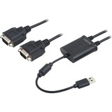 LogiLink Adapter USB > 2x Serieel usb-adapter Zwart, USB 2.0