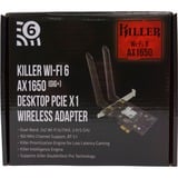 Rivet Networks Killer Wi-Fi 6 AX1650 wlan adapter Zwart,  Bluetooth 5.1