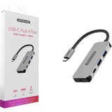 Sitecom CN-384 USB-C Hub 4 Port usb-hub Zilver/zwart