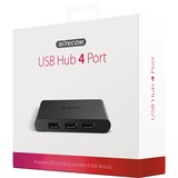 Sitecom USB 2.0 Hub 4 port usb-hub Zwart, CN-081