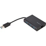 Targus USB 3.0 Hub With Gigabit Ethernet usb-hub Zwart