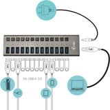 i-tec USB 3.0 Charging HUB 13 port + Power Adapter usb-hub Zwart