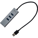 i-tec USB 3.0 Metal HUB 3 Port + Gigabit Ethernet Adapter usb-hub antraciet